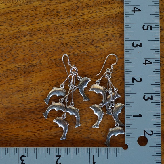 Dangling Dolphins Earrings in Sterling Silver - image 6