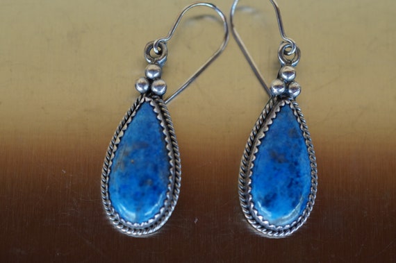 Navajo Lester Jackson Signed Lapis Sterling Silver