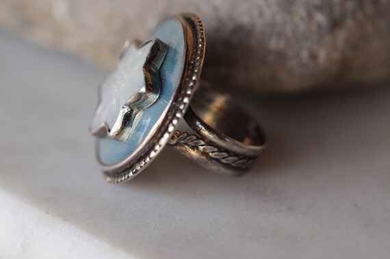 Designer Large Luminous Pearl Statement Ring --  … - image 3