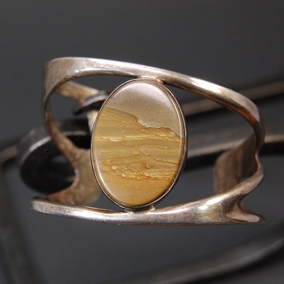 Mid-Century Modern Sterling Jasper Picture Rock Cu