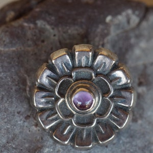 60er Jahre Mexiko Amethyst Sterling Silber Brosche Anhänger