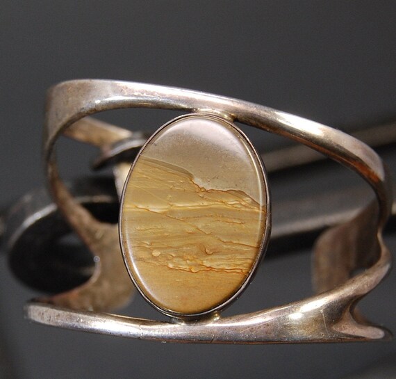 Mid-Century Modern Sterling Jasper Picture Rock Cu