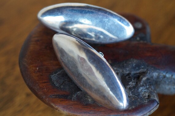 Modernist Sterling Silver Statement Earrings: Bol… - image 3