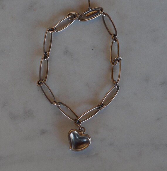 Tiffany Paper Clip Silver Heart Charm Bracelet Elsa Peretti SPAIN