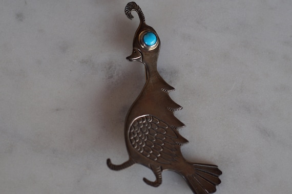 Navajo Clarence Russell Lee Sterling Silver Quail… - image 2