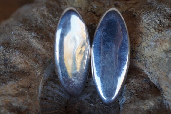 Modernist Sterling Silver Statement Earrings: Bol… - image 2
