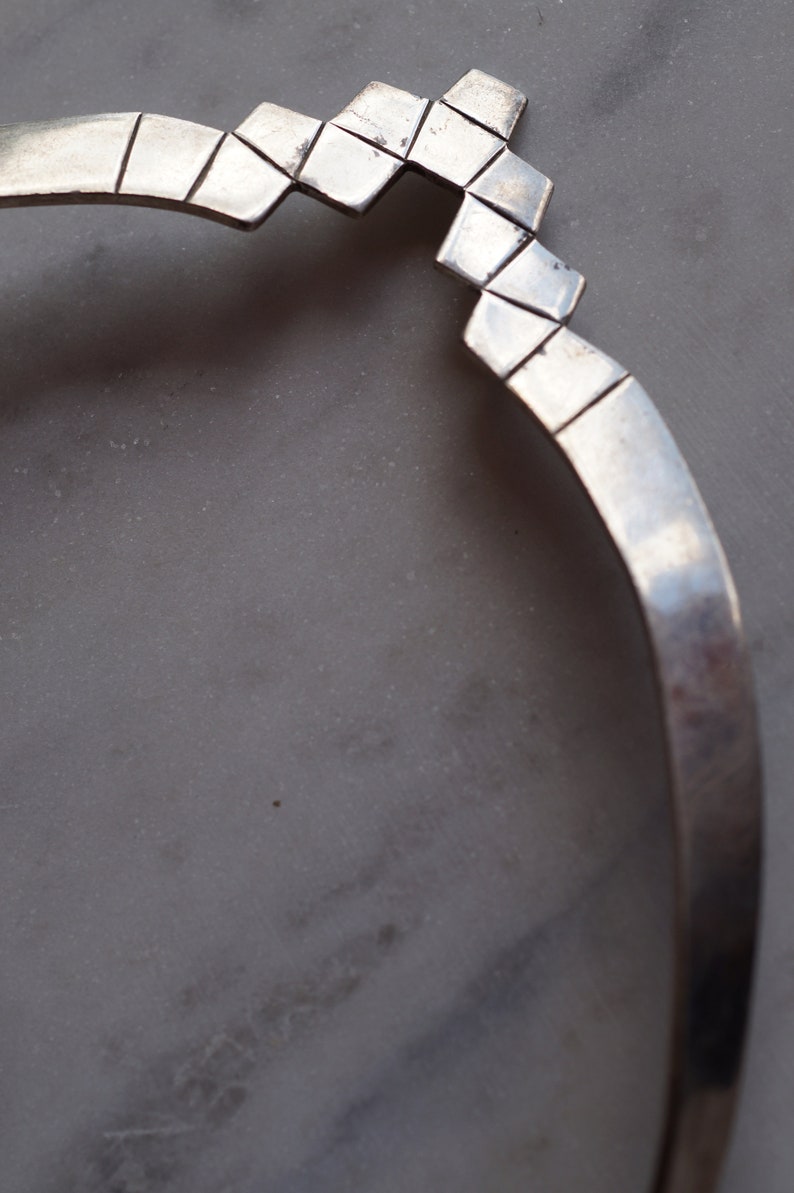 1970/'s Taxco Mexico Modernist Sterling Silver Choker Necklace TC-75