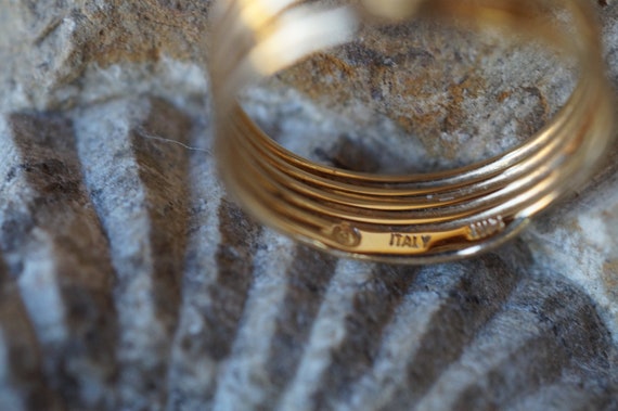 14K Solid Gold Diamond Wrap Ring  --- Italy-- Siz… - image 8