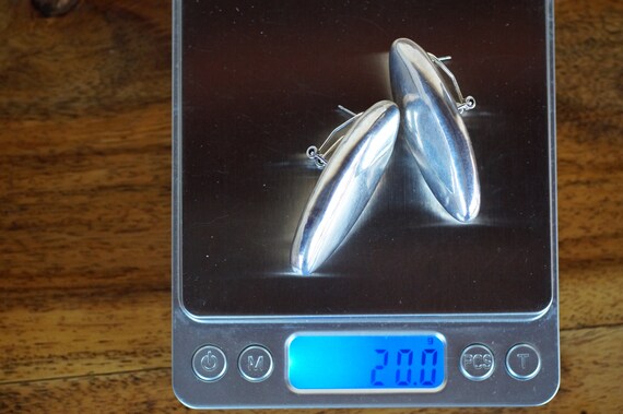 Modernist Sterling Silver Statement Earrings: Bol… - image 8
