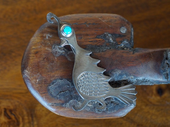 Navajo Clarence Russell Lee Sterling Silver Quail… - image 1