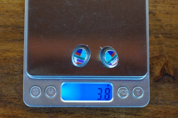 Zuni Turquoise Inlay Earrings - image 6