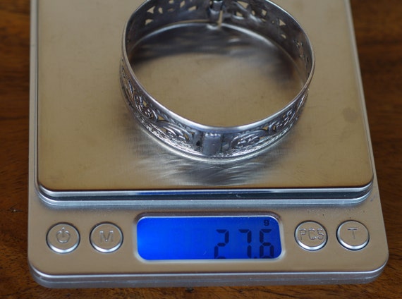 1890's Antique Sterling Silver Bangle  -- 27 grams - image 6