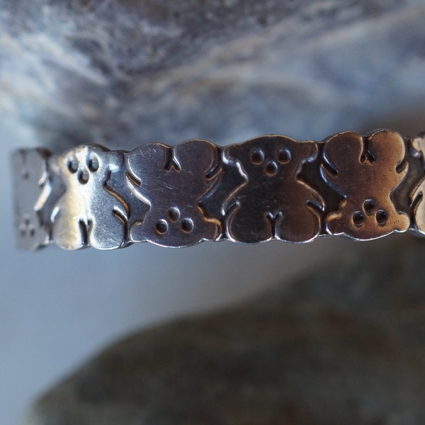 Tous Teddy Bear Sterling Silver Cuff Bracelet  -- 28 grams