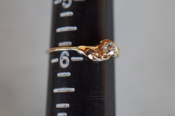 Sparkling Petite 14k Gold Aquamarine Ring - image 5