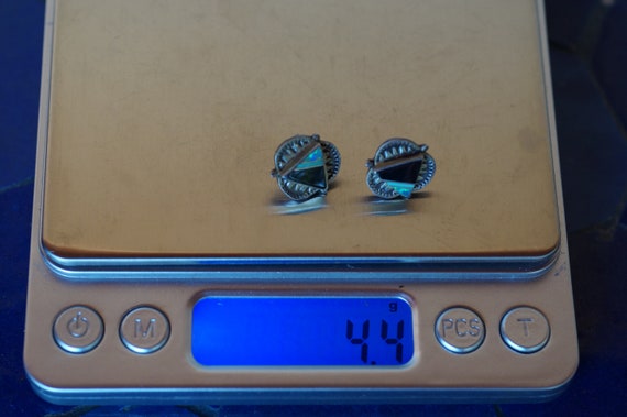 Zuni Opal Onyx Inlay Earrings - image 7