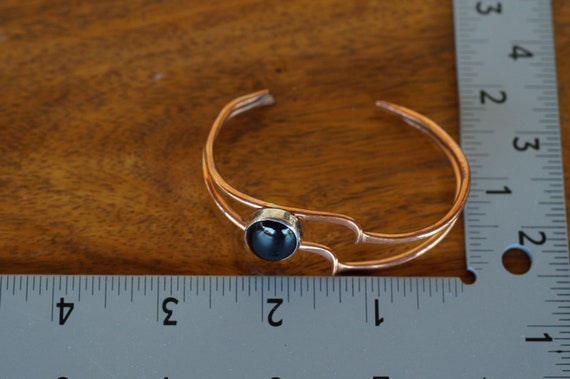 Modernist Black Tourmaline Copper Cuff Bracelet - image 5