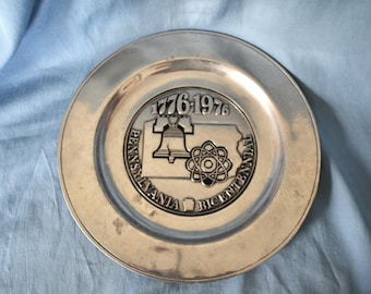 Vintage American Bicentennial Plate, Wilton Armetale, Lancaster County PA