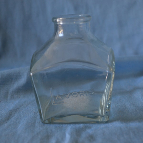 Vintage Glass Lavoris Mouthwash Bottle, Pharmaceutical Glass Bottle, Flower Vase, Bud Vase