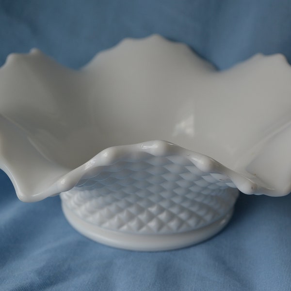 White Milk Glass Depression Glass Etsy