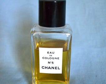 Vintage Chanel No. 5 Eau de Cologne, 2 oz. Glass Bottle, Original Formula