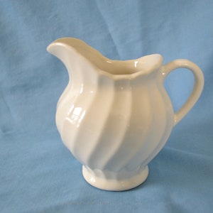 Johnson Brothers Regency Creamer, Vintage White Ironstone, Embossed Swirl Design, White Earthenware, Made in England
