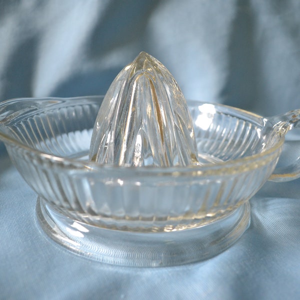 Glass Citrus Juicer/Reamer, Ribbed Glass, Vintage Glass