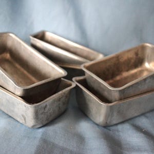 Vintage Mini Loaf Pans, Bread Pans, Aluminum Bakeware, Lot of Six