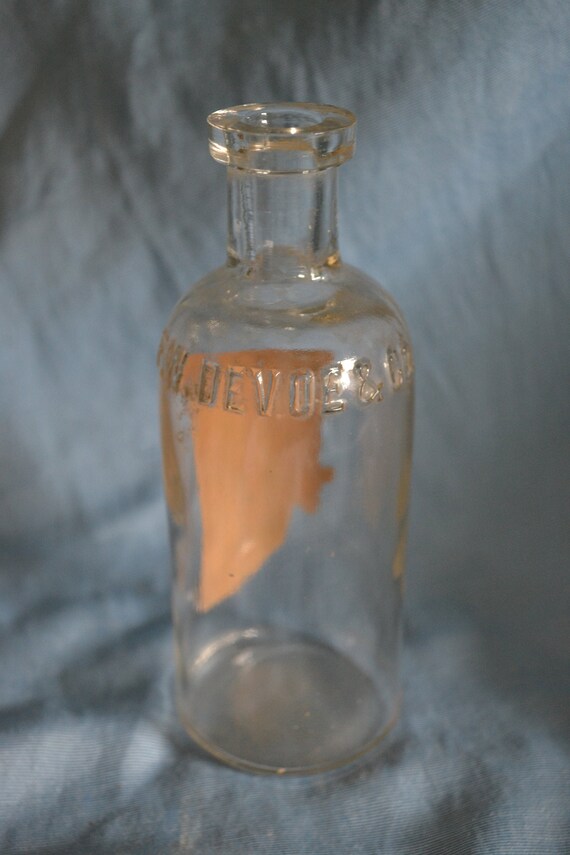 Antique F W Devoe Co Glass Bottle New York Etsy Australia