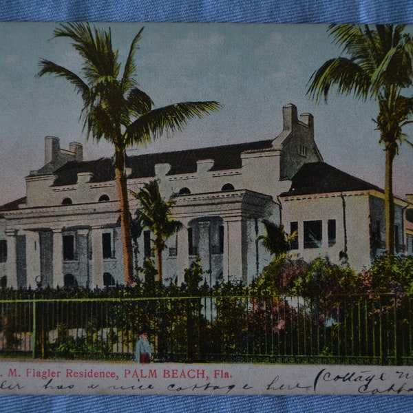 Antique Postcard, Whitehall, H. M. Flagler Residence, Palm Beach FL, Real Photo Postcard