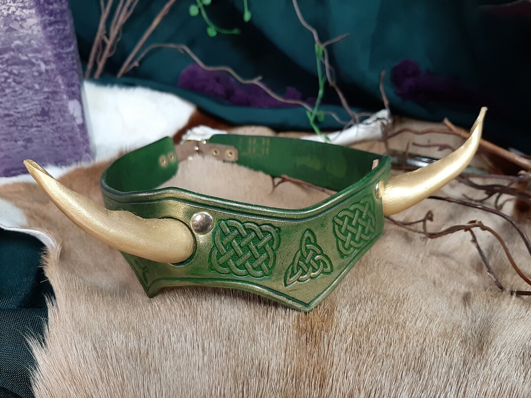 Leather Costume LARP Loki Horn Headband Etsy