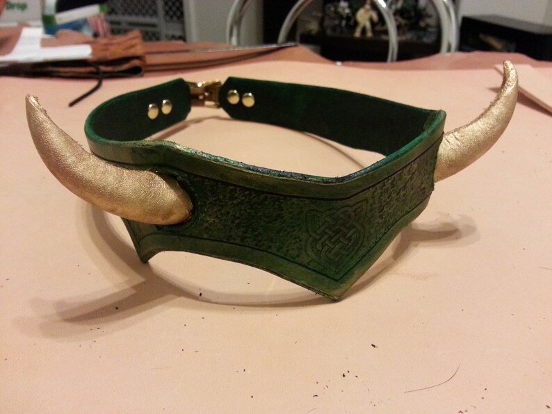 Leather Costume LARP Loki Horn Headband Etsy