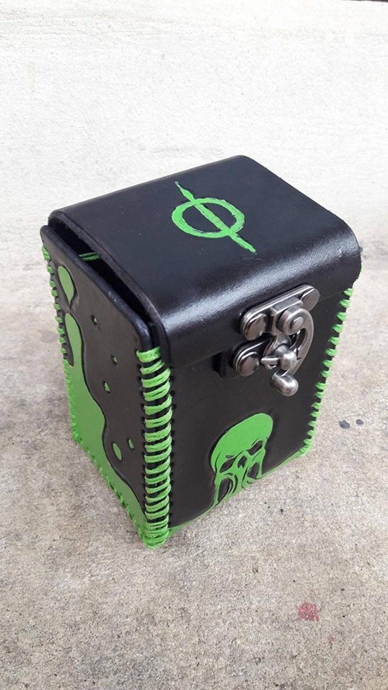 Custom Tooled Leather Deck Box Etsy