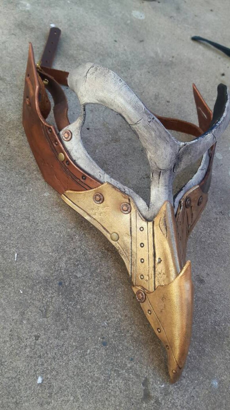 Steampunk Crow Skull Leather Mask