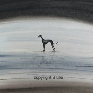 ORIGINAL PAINTING of a Whippet greyhound ..., a Watercolor  Painting