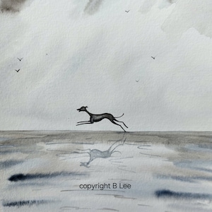 ORIGINAL PAINTING of a Whippet greyhound ... a Watercolor  Painting