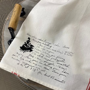 Sentimental gift/recipe/tea towel