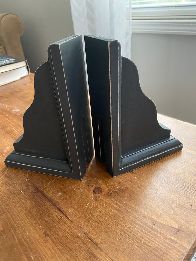 Charcoal/black Bookends Farmhouse Bookends Rustic Bookends Etsy