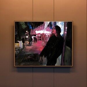 Original Moody Oil Painting, &#39;Remember When...&#39;, Nightlife Portrait Art (16x20)