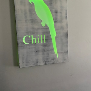 Parrot chill light up sign handmade Margaritaville Jimmy Buffett