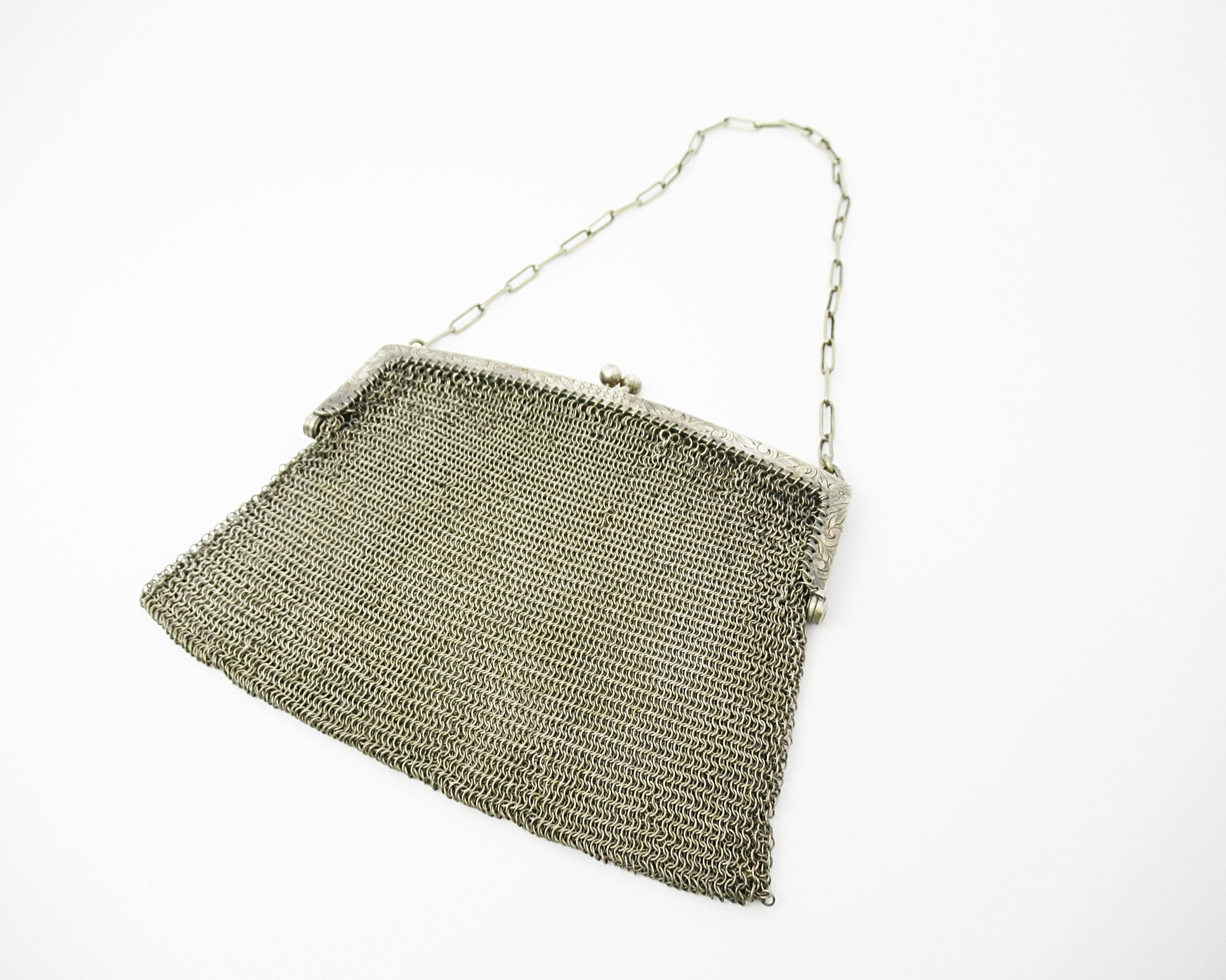 Antique German Silver Mesh Purse Handbag Art Deco Purses | Etsy