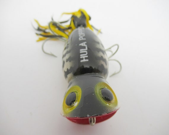 Vintage Fishing Lure by Fred Arbogast Brown Hula Popper Fishing