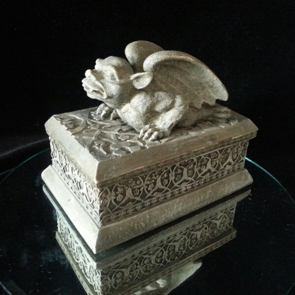 Unique Gothic Crypt Gargoyle Trinket Jewelry Box Stash Boxes Stone Gargoyles