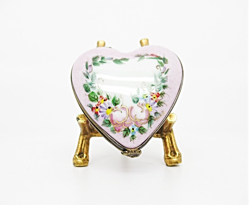 Limoges Heart Shaped Trinket Box Limoges France Porcelain Etsy
