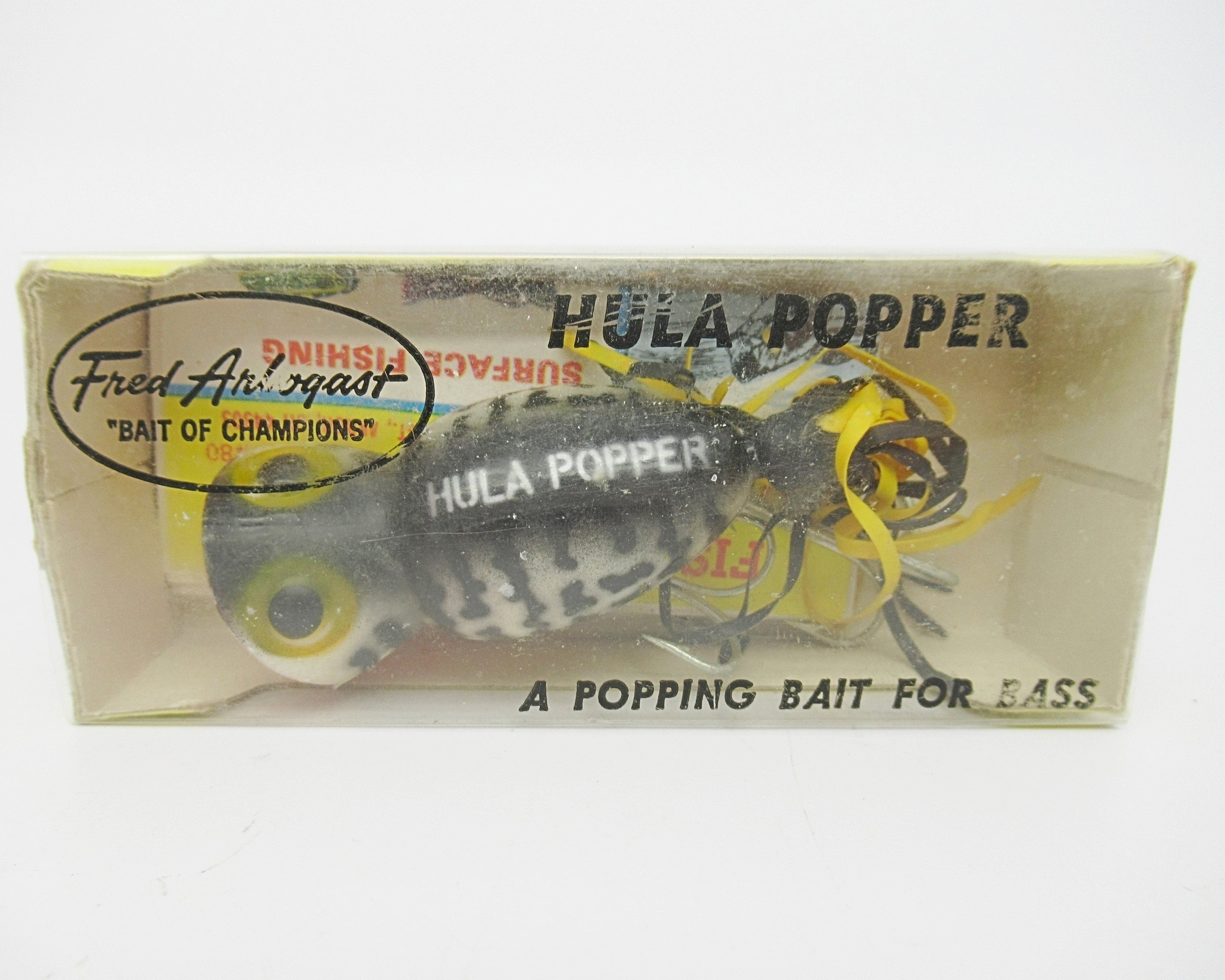 Vintage Fishing Lure by Fred Arbogast Brown Hula Popper Fishing