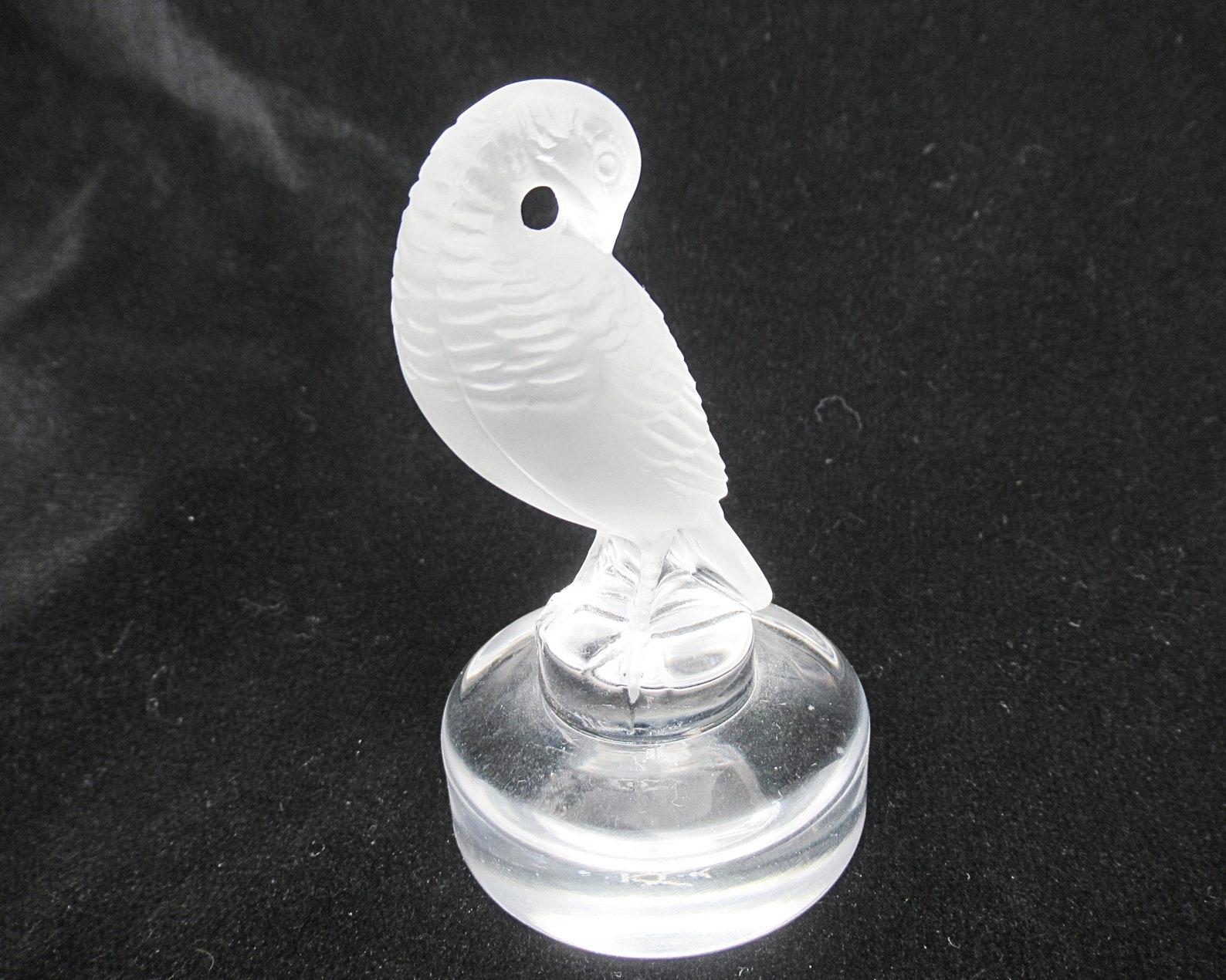 Vintage Lalique Frosted Crystal Signed Turtle Dove Paperweight | Etsy
