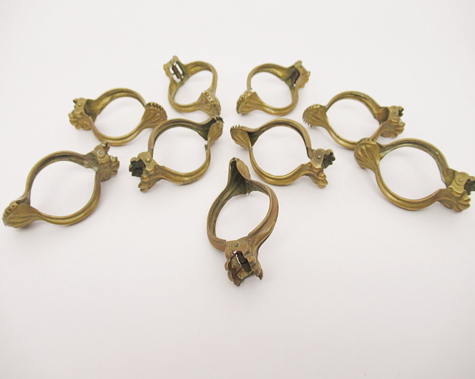 Set of 11 Vintage Napkin Rings Solid Brass Made in Germany Etsy