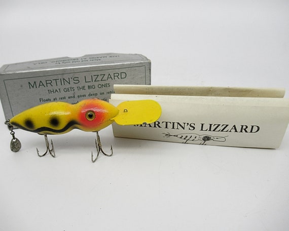 Vintage Martin's Lizzard Wooden Fishing Lure Fishing Gift for Dad