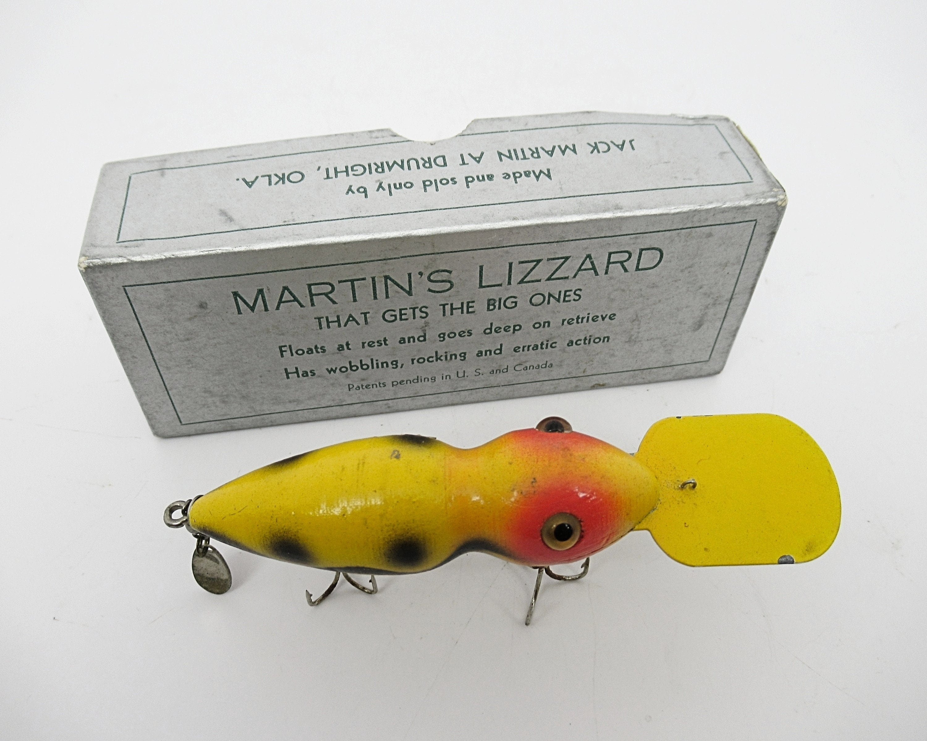 Vintage Martin's Lizzard Wooden Fishing Lure Fishing Gift for Dad