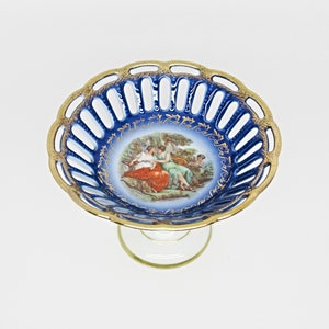 Dresden Porcelain Compote Candy Dish Trinket Dish Hand Painted In West Germany