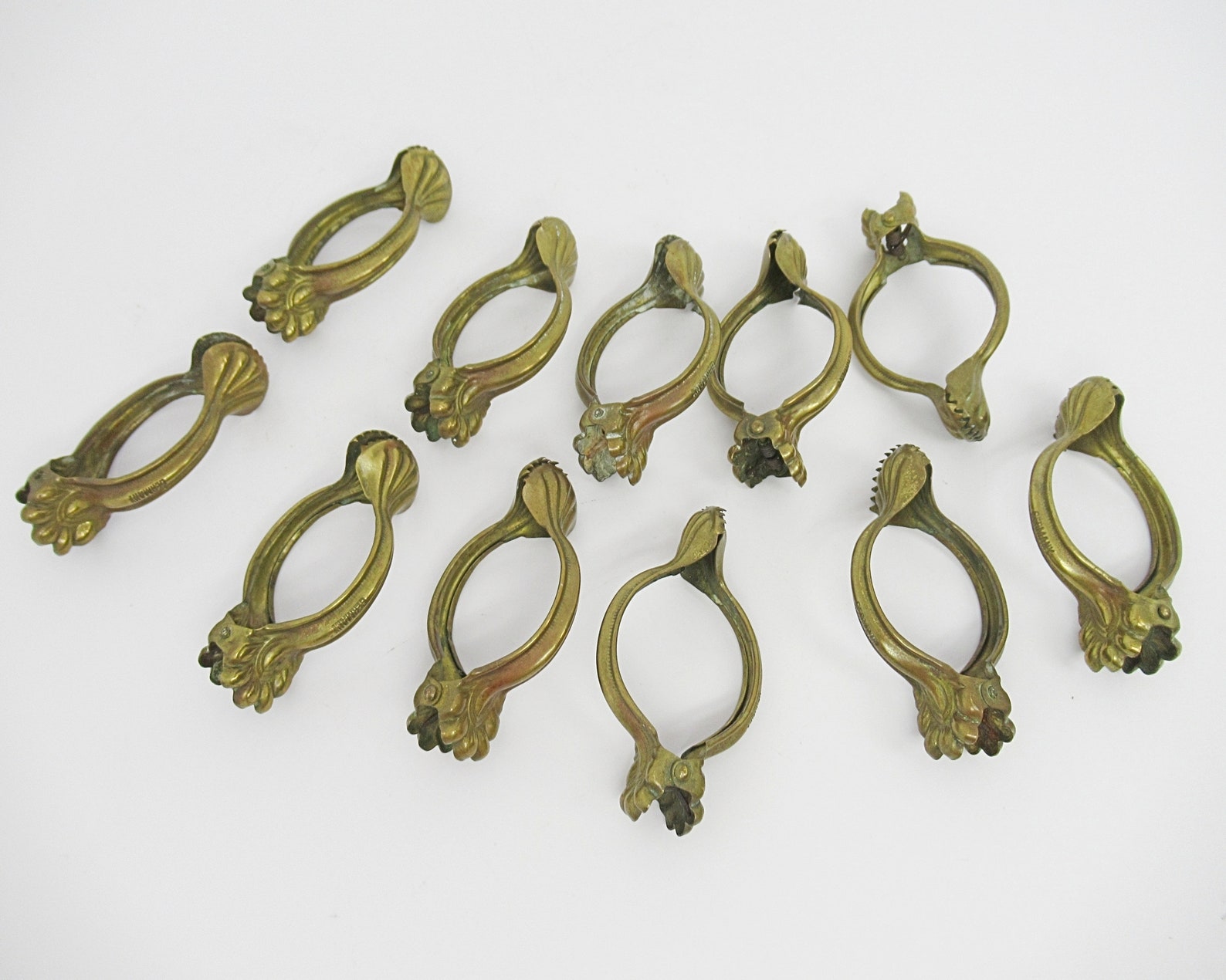 Set of 11 Vintage Napkin Rings Solid Brass Made in Germany Etsy